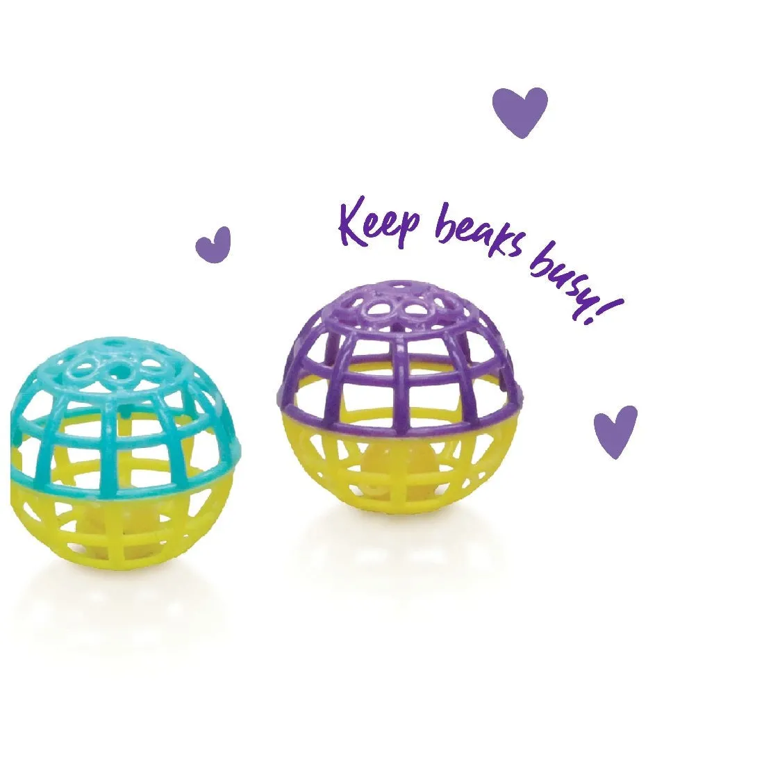 4 Pack Roller Balls Bird Toy