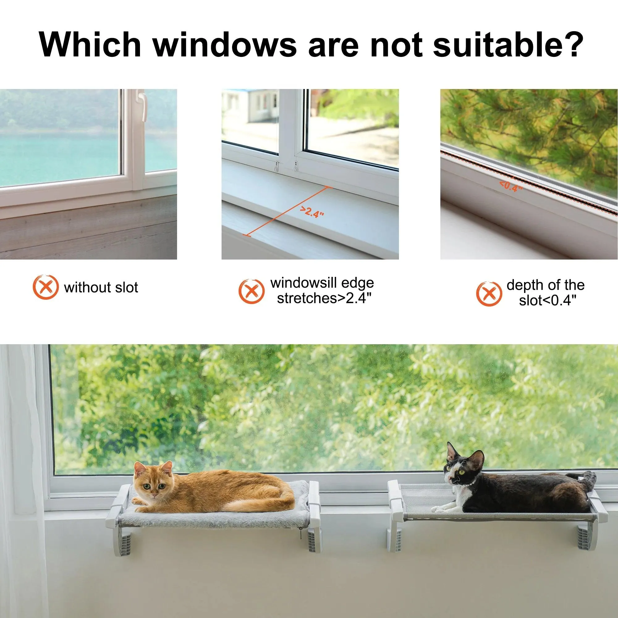 Adjustable Cat Window Lounge - Lightweight Portable Perch for Bird Watching & Sunbathing, 55x35x18 cm, 1.3kg