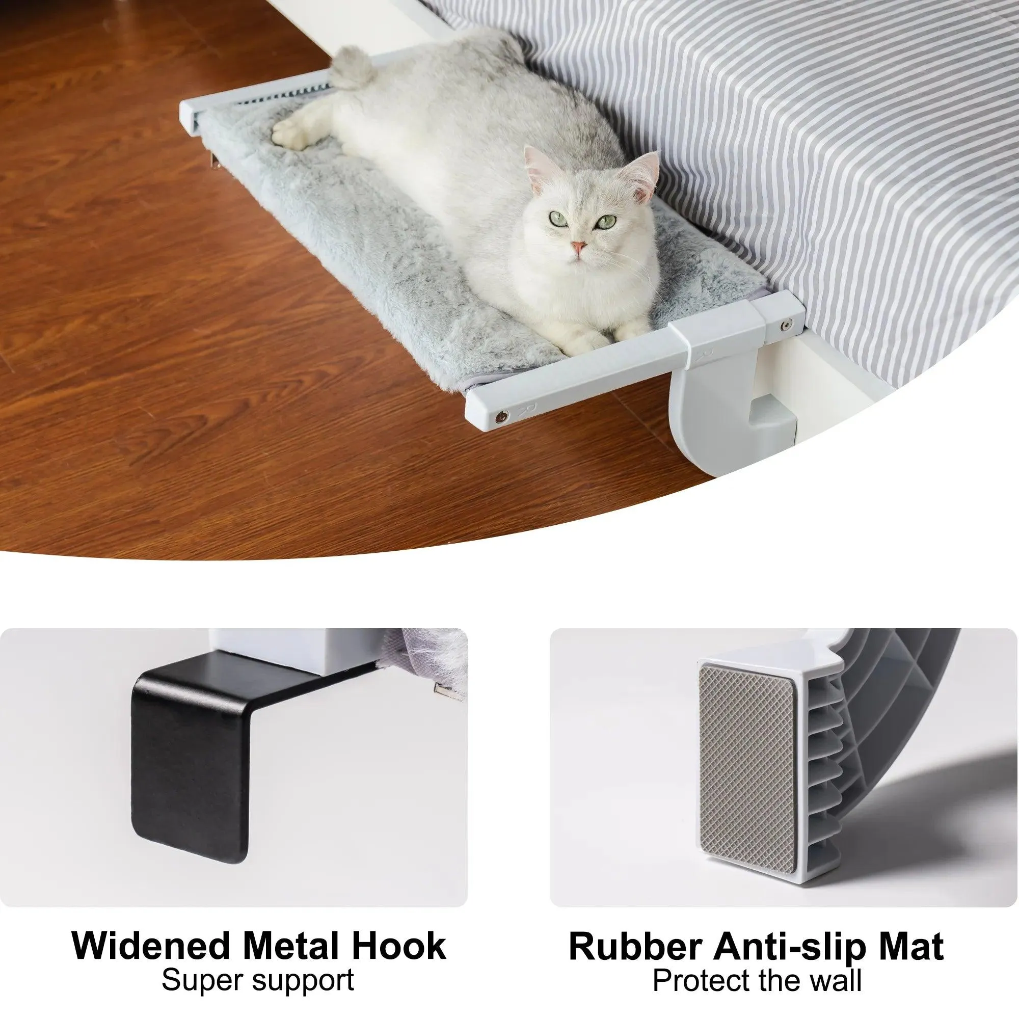 Adjustable Cat Window Lounge - Lightweight Portable Perch for Bird Watching & Sunbathing, 55x35x18 cm, 1.3kg