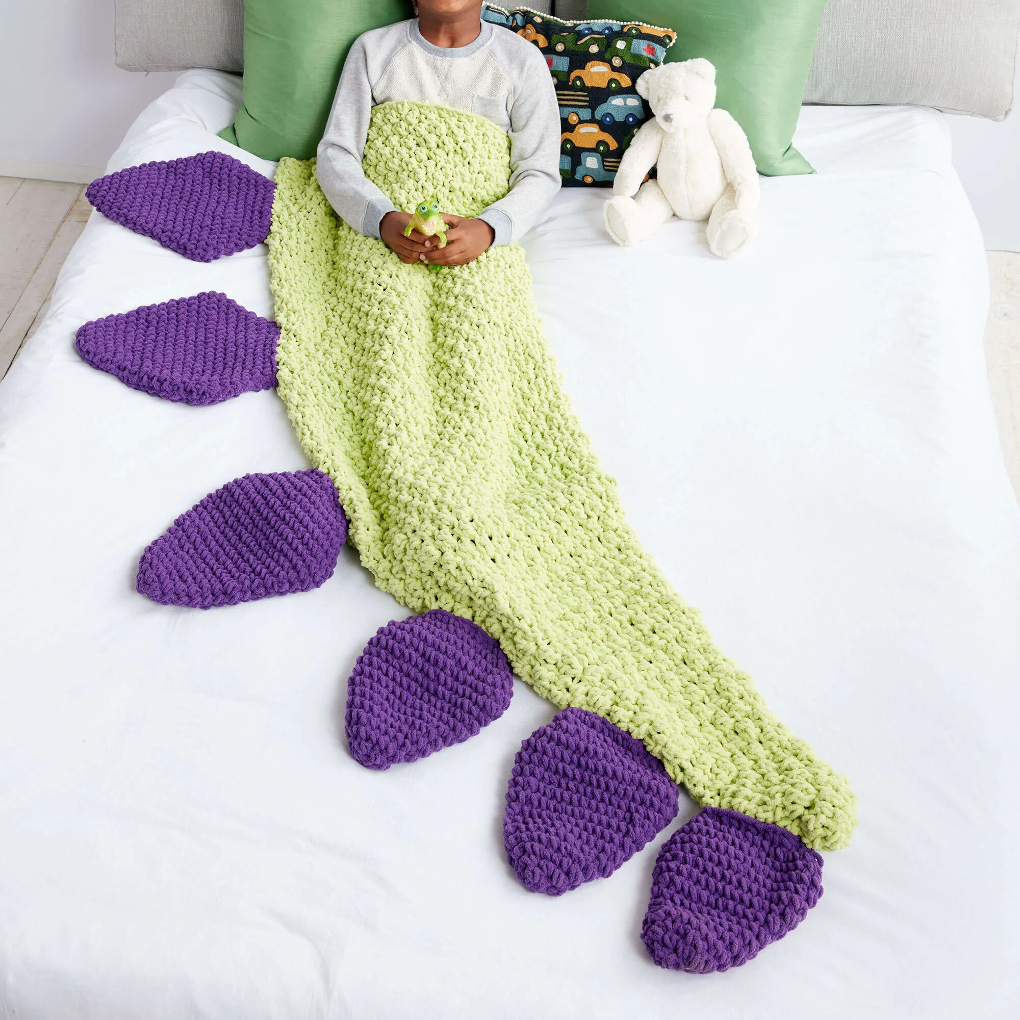 Bernat Dino Tail Crochet Snuggle Sack