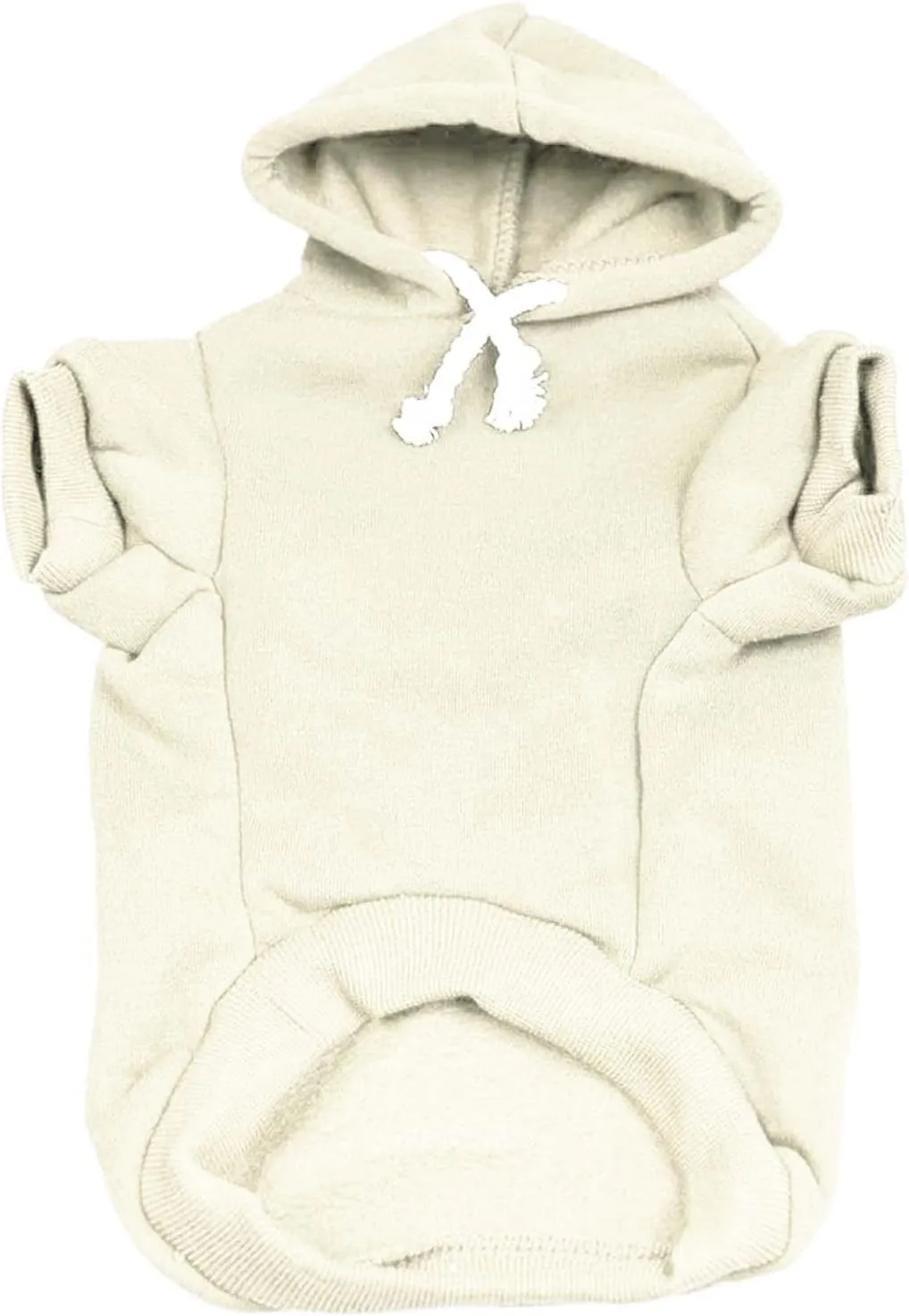 Big Brother Dog Hoodie Fleece Lined Pullover Sweatshirt with Leash Hole (Cream, Medium 774)