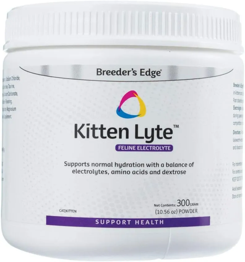 Breeder's Edge Kitten Lyte- Feline Electrolyte Supplement for Cats and Kittens- 300 gm