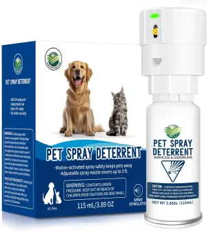 Cat Spray Deterrent System, Automatic Cat Deterrent Spray, Motion Activated Pet Deterrent Spray System for Cats & Dogs Odorless Pet Deterrent, Friendly & Safe Up to 3 Feet Away White