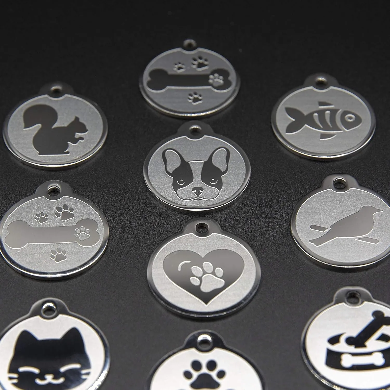 Custom Engraved Stainless Steel Pet ID Tags - Engraved Personalized Identification Durable & Long Lasting Dog Tags, Cat Tags