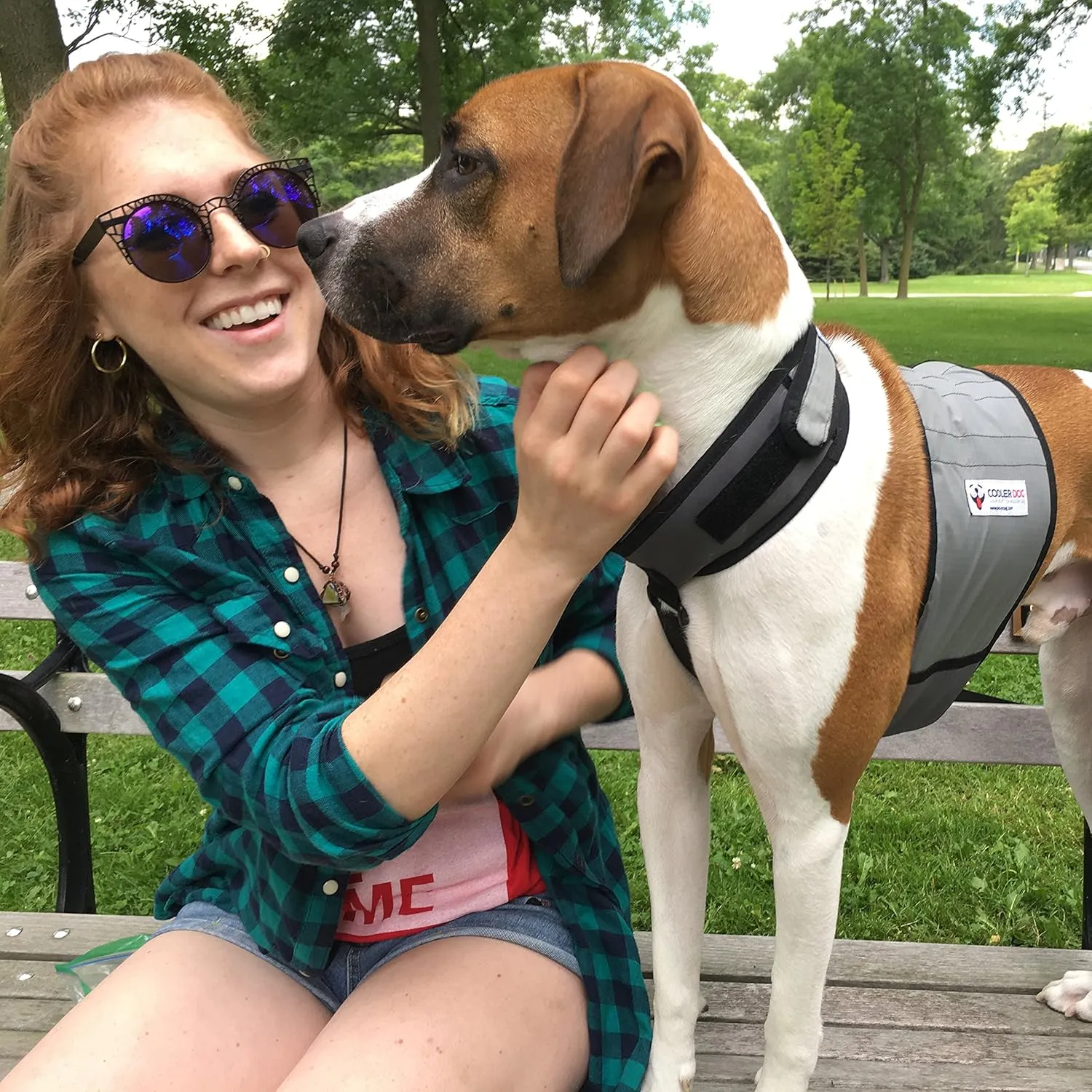 Dog Cooling Vest and Cooling Collar - Ice Vest for Dogs Medium (22" to 27" Girth)