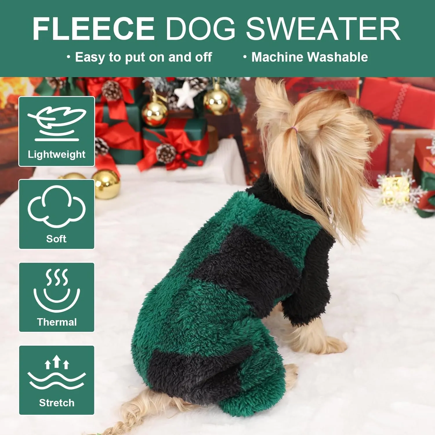 Dog Pajamas PJs Clothes for Small Dogs Girl Boy Warm Spring Fall Winter Onesie Sweaters Fleece Puppy Jumpsuits 4 Legged Outfits Clothing Apparel