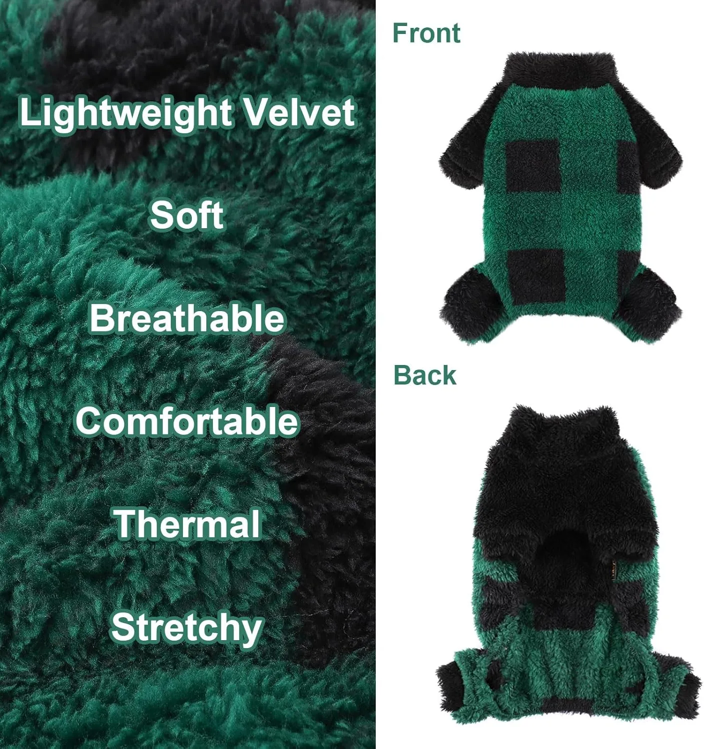 Dog Pajamas PJs Clothes for Small Dogs Girl Boy Warm Spring Fall Winter Onesie Sweaters Fleece Puppy Jumpsuits 4 Legged Outfits Clothing Apparel