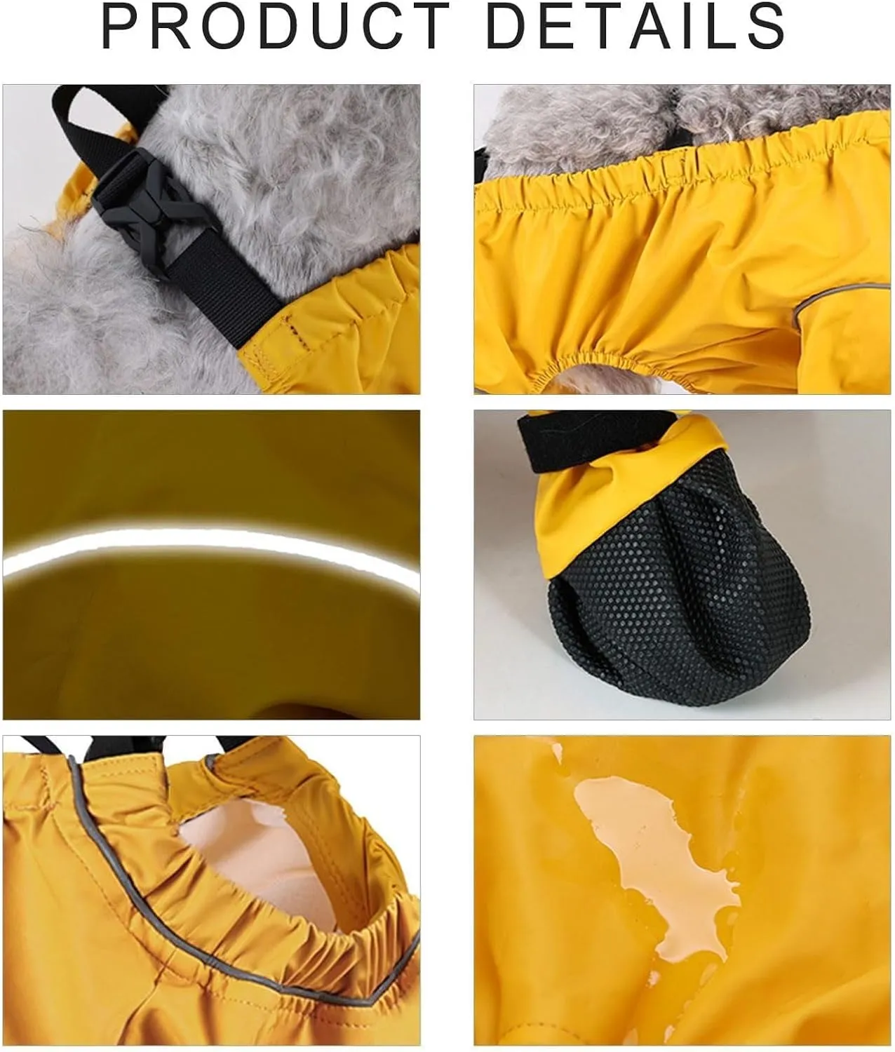 Dog Snowsuit with Built in Boots, Dog Boots Leggings Waterproof Anti-Slip Shoes Pet Paws Protector Dirty-Proof Adjustable Suspenders for Outdoor Winter Snow Rain Hiking Walking