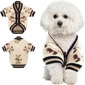 Dog Sweater Cute Bear Dog Cardigans Clothes for Small Medium Dogs Boy Girl Puppy Cat Knitted Clothes Soft Puppy Sweaters Knitting Dogs Outfit Apparel Coat(Beige,L) Dog Sweater Cute Bear Dog Cardigans Clothes for Small Medium Dogs Boy Girl Puppy Cat Knitted Clothes Soft Puppy Sweaters Knitting Dogs Outfit Apparel Coat(Beige,L)