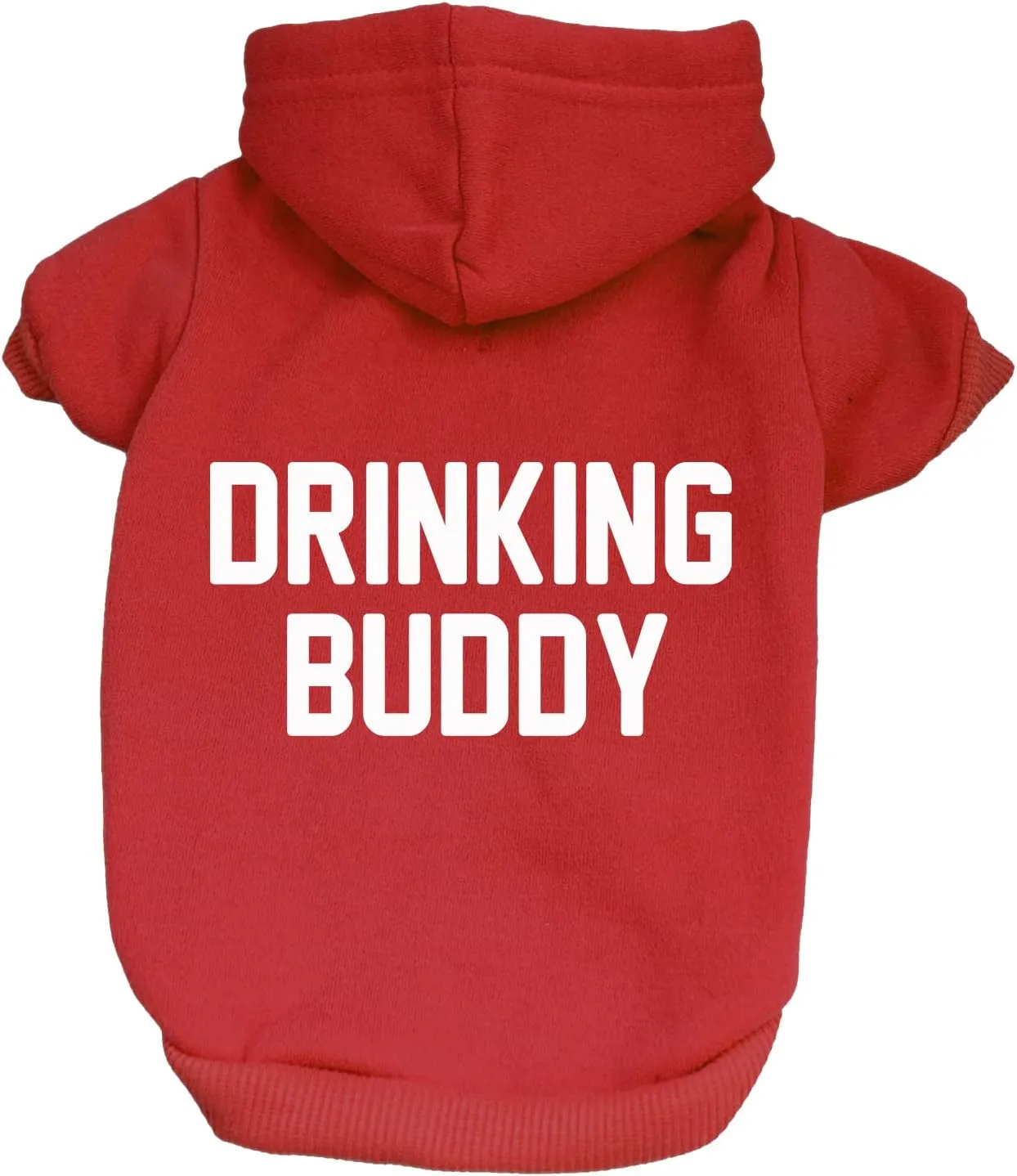 Drinking Buddy St. Patrick's Day Dog Hoodie Fleece Lined Pullover Sweatshirt with Leash Hole (Red, 5X-Large 11)