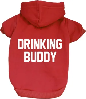 Drinking Buddy St. Patrick's Day Dog Hoodie Fleece Lined Pullover Sweatshirt with Leash Hole (Red, 5X-Large 11)
