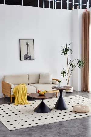 Dual-Purpose Round Coffee Tables Set, Integrated Cat Bed with Elegant Marble-Look Top, Black Steel Base
