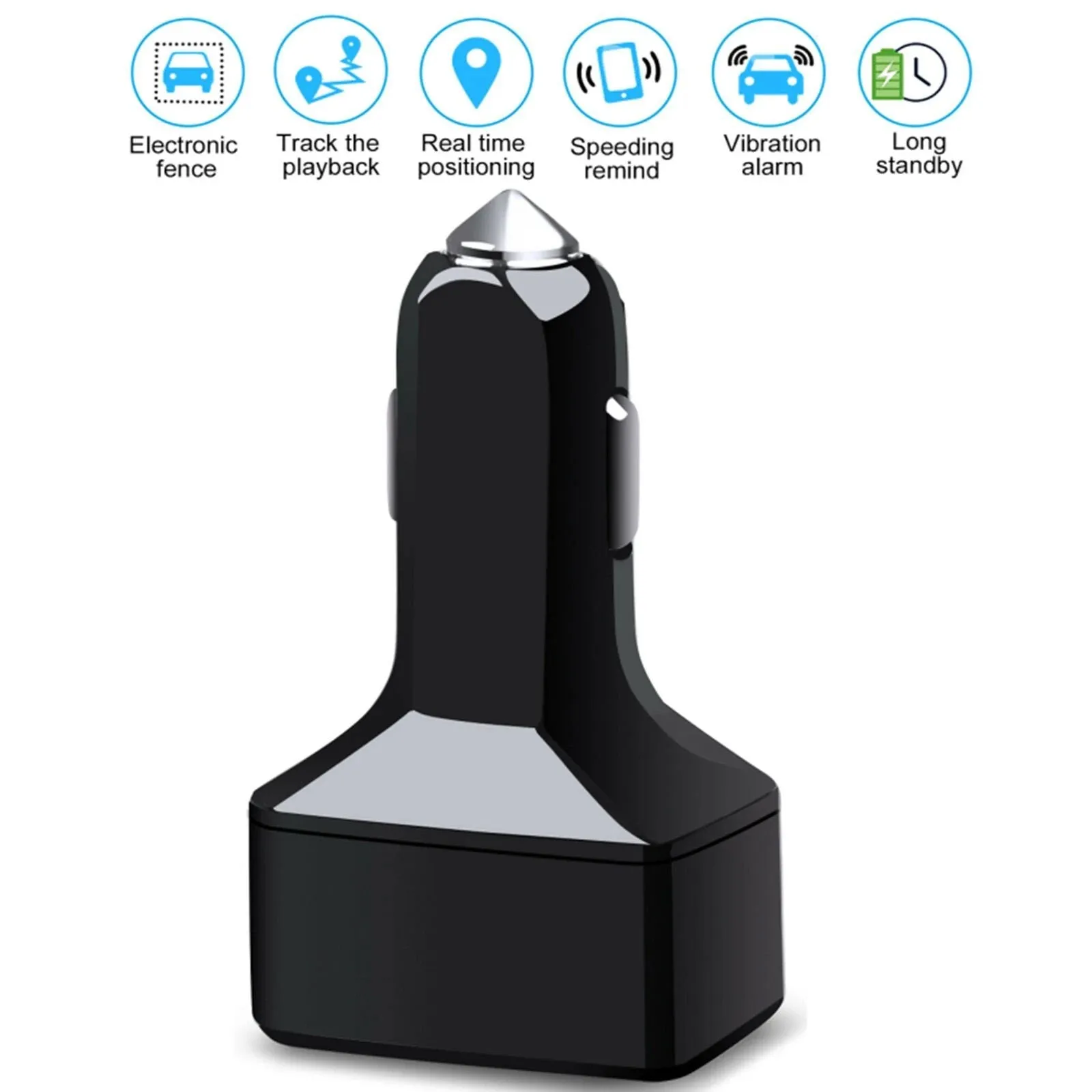 Dual USB Car Charge GPS Tracker GSM SIM Realtime GPRS Vehicle Tracking Security