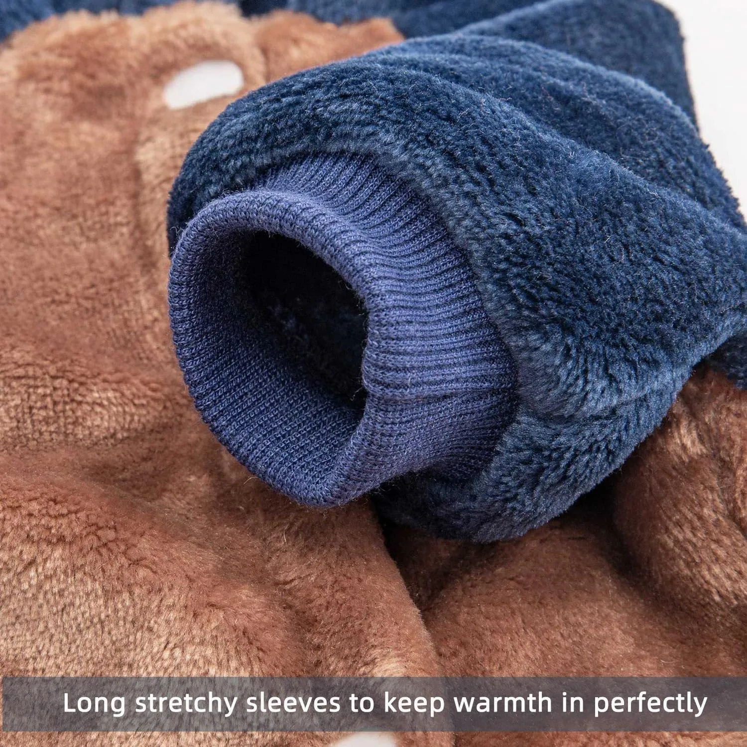 FabriCastle Dog Hoodie Sweater for Small Dogs Boy and Girl, Small Dog Clothes XS XXS Puppy Sweatshirt, Pet Outfit, Cat Clothing Super Soft Warm Snap On Closure (Camel-Navy, Medium)