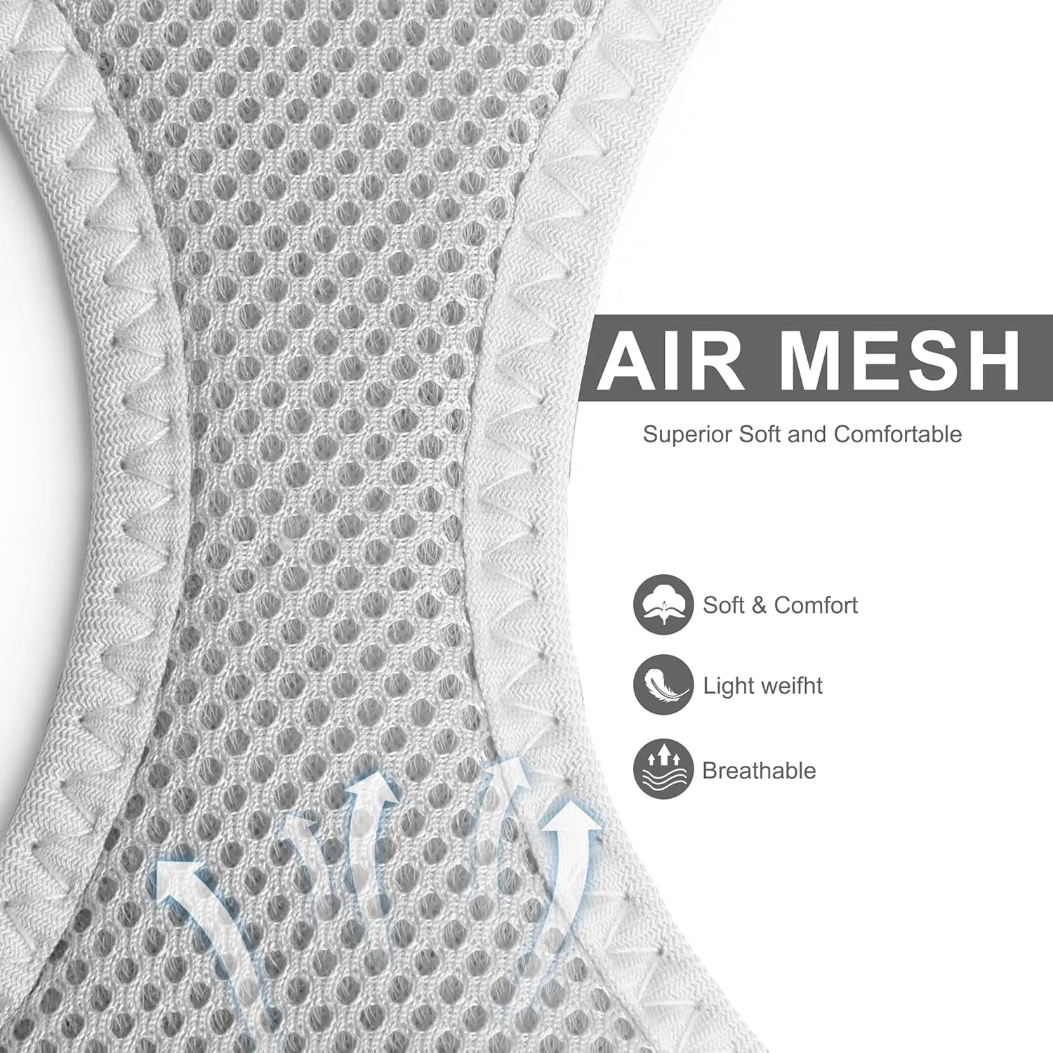 Fida Comfy Dog Harness with Leash, Cat Vest Harness Escape Proof, Breathable Lightweight Soft Mesh, Adjustable Reflective Step-in Harness for Puppy Toy Breeds & Extra-Small Pet (XXS, Grey)
