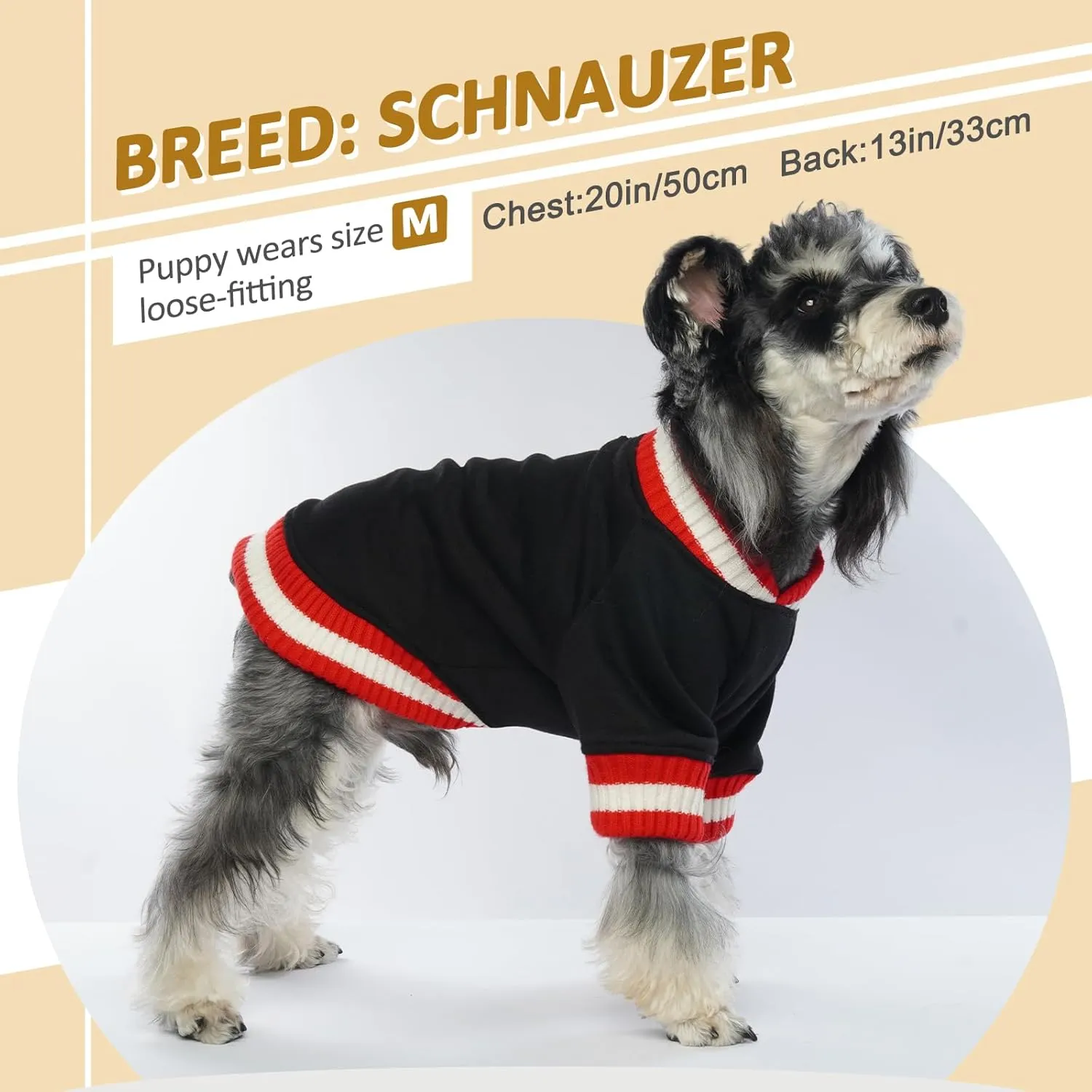 FUAMEY Dog Pullover SweatshirtDog Winter Sweaters Warm Dog Clothes Dog Vest Thick Puppy Pullover Soft Pet Fleece Sweater Cute Doggie Boy Girl Outfit for Small Medium Dogs Black L