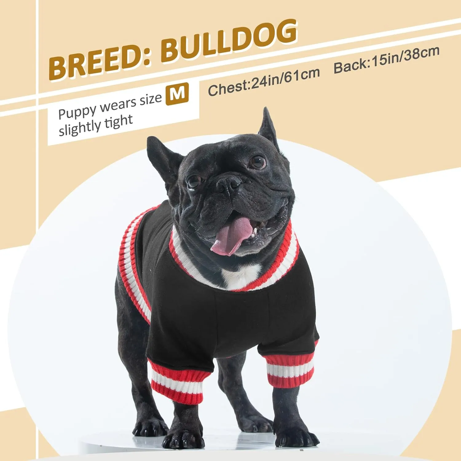 FUAMEY Dog Pullover SweatshirtDog Winter Sweaters Warm Dog Clothes Dog Vest Thick Puppy Pullover Soft Pet Fleece Sweater Cute Doggie Boy Girl Outfit for Small Medium Dogs Black L