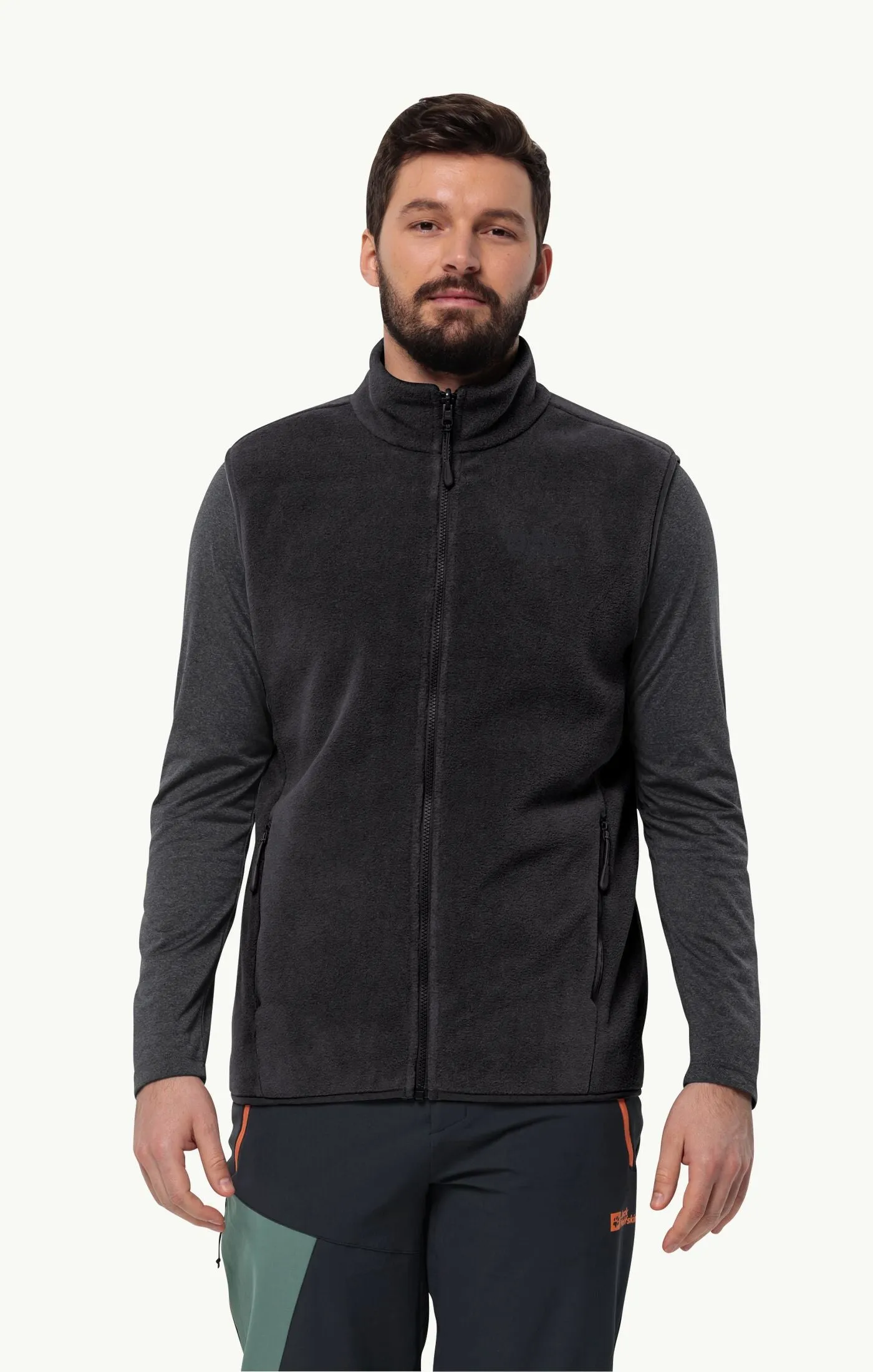 Jack Wolfskin Waldsteig Fleece Gilet Mens Vest Black