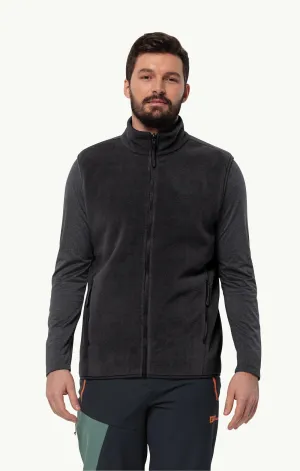 Jack Wolfskin Waldsteig Fleece Gilet Mens Vest Black