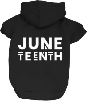 Juneteenth Dog Hoodie Fleece Lined Pullover Sweatshirt with Leash Hole (Black, X-Small 751)