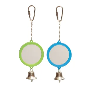 Kazoo Bird Toy Round Mirror for Birds with Bell Small^^^
