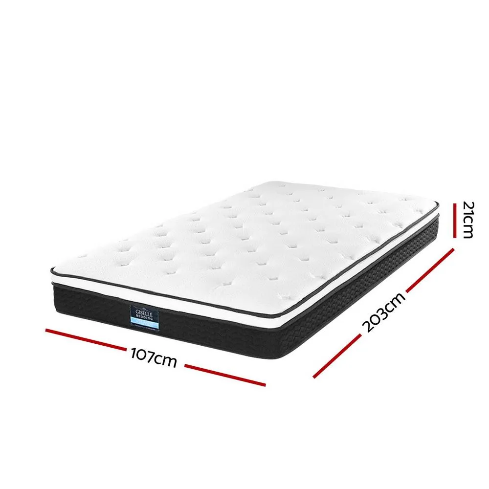 King Single Package | Oslo Metal Bed Frame Black & Bonita Euro Top Mattress (Medium Firm)