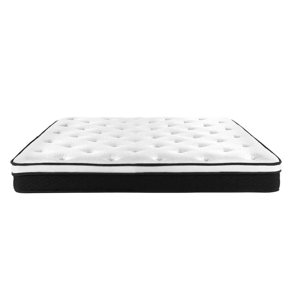 King Single Package | Oslo Metal Bed Frame Black & Bonita Euro Top Mattress (Medium Firm)