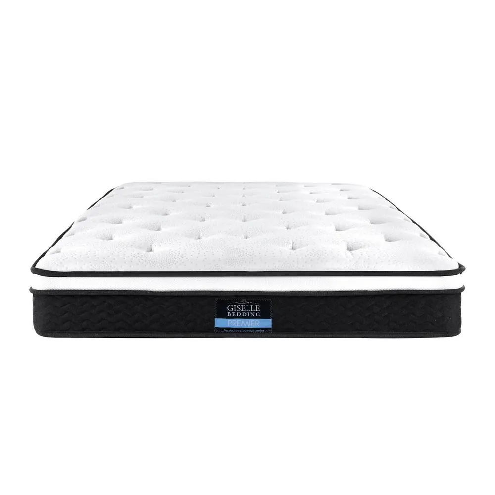 King Single Package | Oslo Metal Bed Frame Black & Bonita Euro Top Mattress (Medium Firm)