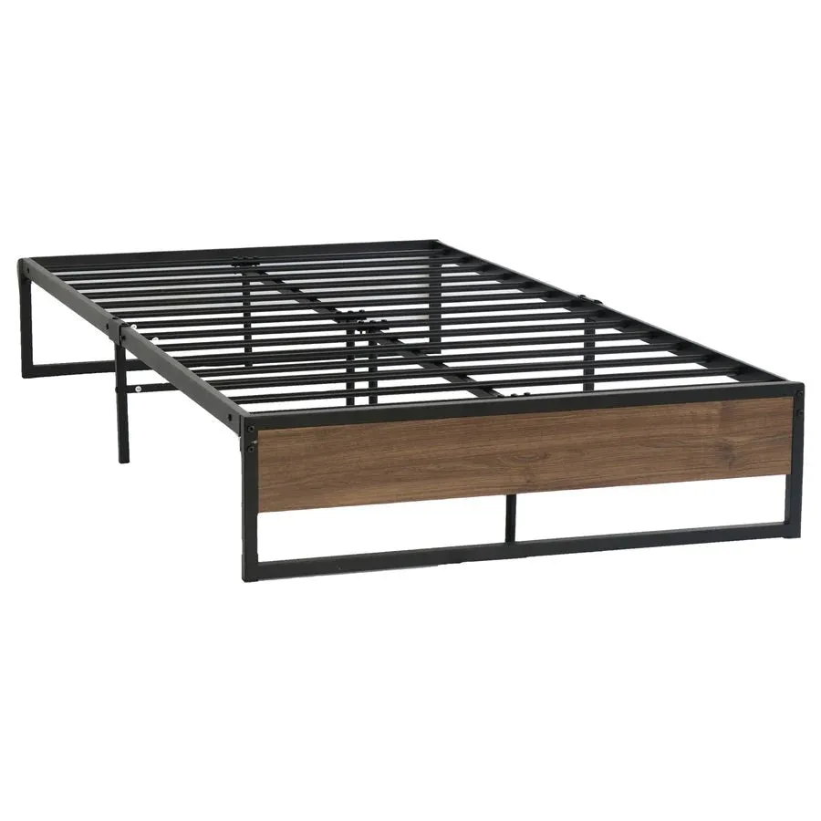 King Single Package | Oslo Metal Bed Frame Black & Bonita Euro Top Mattress (Medium Firm)