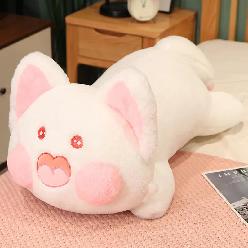Long Laying Kawaii Snuggly Fluffy Fox Plushies