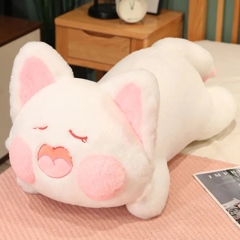 Long Laying Kawaii Snuggly Fluffy Fox Plushies