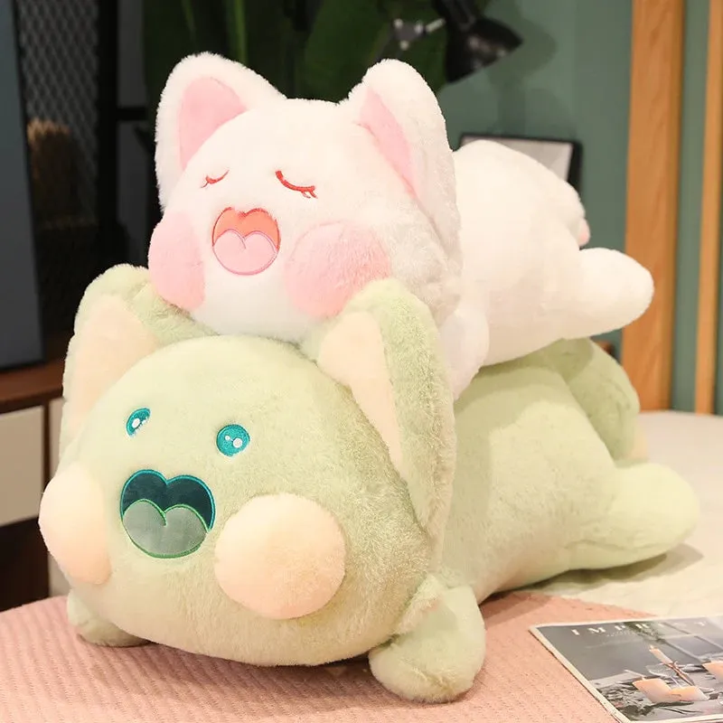 Long Laying Kawaii Snuggly Fluffy Fox Plushies