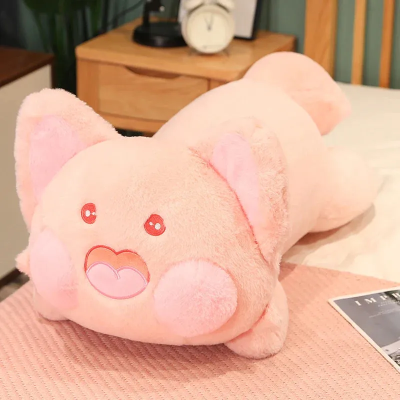 Long Laying Kawaii Snuggly Fluffy Fox Plushies