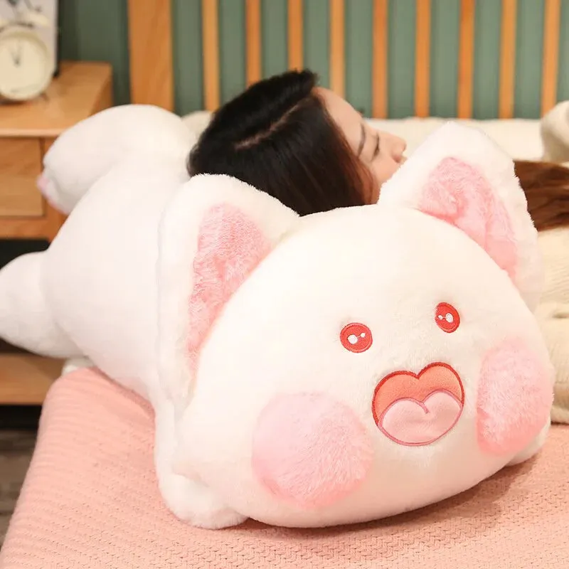 Long Laying Kawaii Snuggly Fluffy Fox Plushies