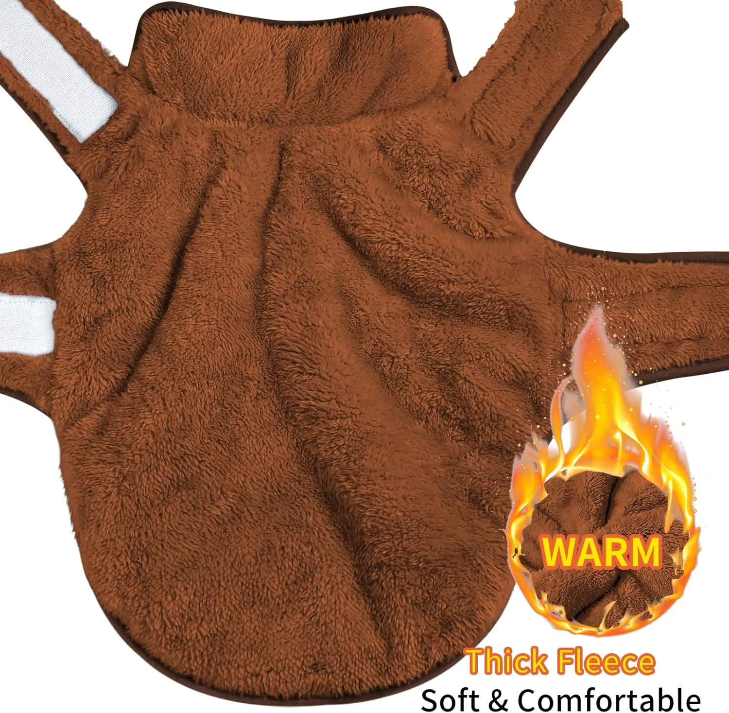 Malier Dog Winter Coat, Reversible Fleece Dog Cold Weather Coats Dog Jacket for Dogs, Windproof Warm Dog Coat Snow Dog Jacket Vest Pet Dog Clothes for Small Medium Large Dogs (Brown, Medium)