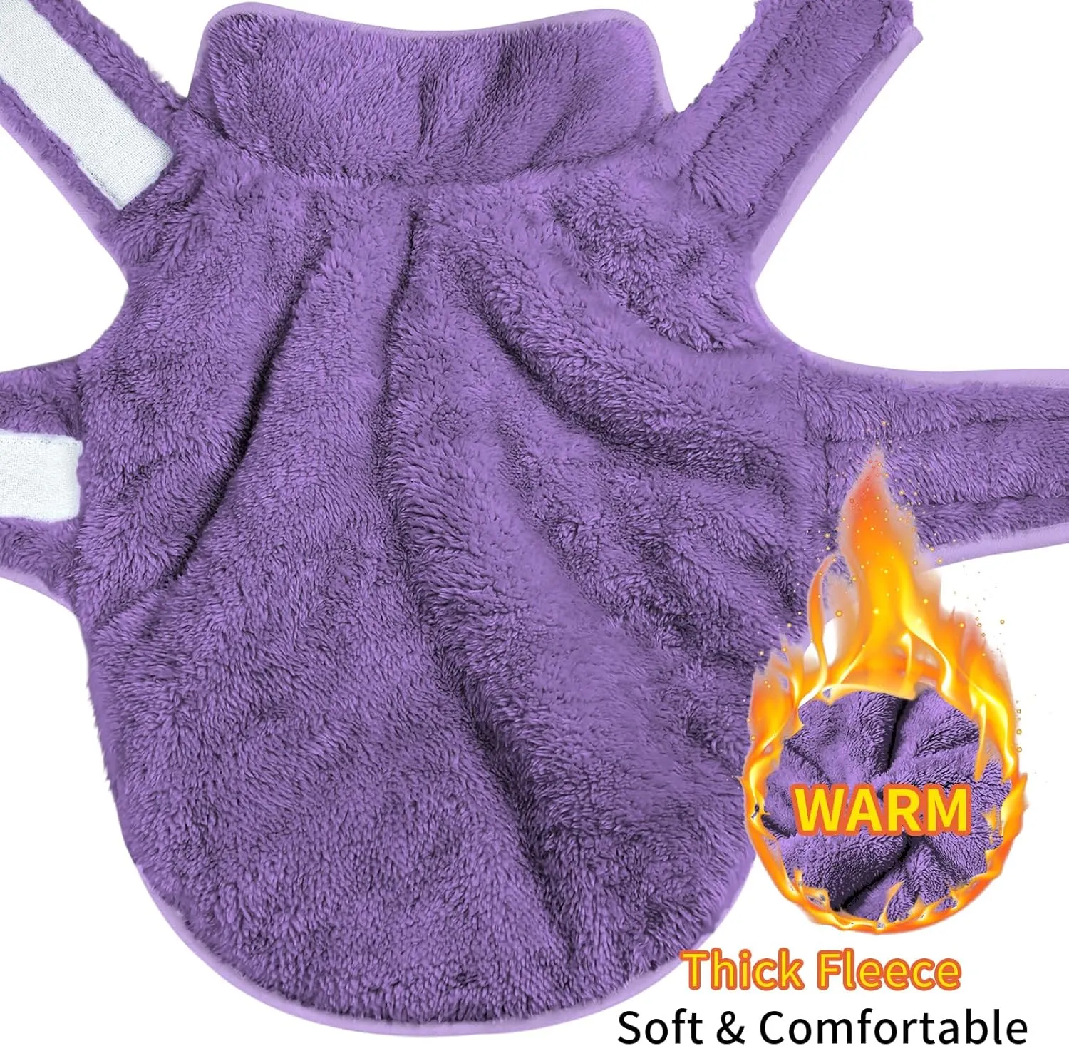 Malier Reversible Fleece Dog Coat, Windproof & Warm, Perfect for Cold Weather & Snow, Available in Purple for Small to Large Dogs