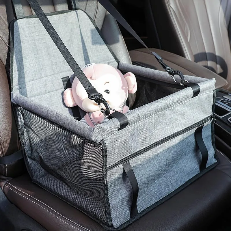 Pet car Seats Small Dogs,Dog Car Seats for Small Medium Dogs & Cats,Portable Puppy/Pet Car Booster Seat with Clip-On Leash and Mesh Window for Pet Up to 12 lbs (Black, Small)