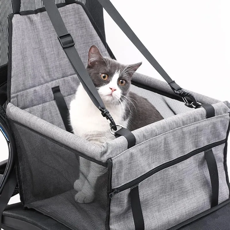 Pet car Seats Small Dogs,Dog Car Seats for Small Medium Dogs & Cats,Portable Puppy/Pet Car Booster Seat with Clip-On Leash and Mesh Window for Pet Up to 12 lbs (Black, Small)