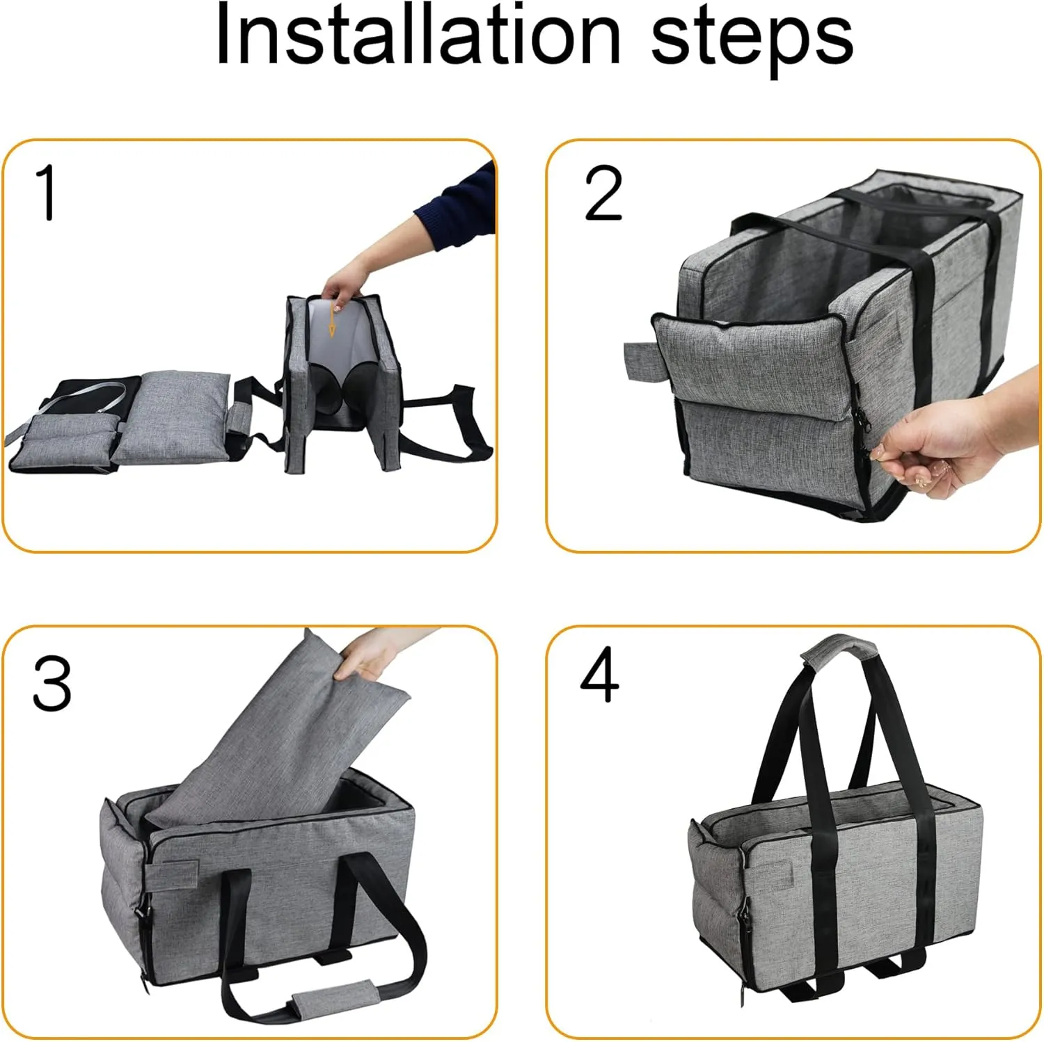 Pet Safety Booster Seat for Cats and Small Dogs, Puppy Seat Pet Basket up to 13lbs, Removable/Washable/Adjustable Straps