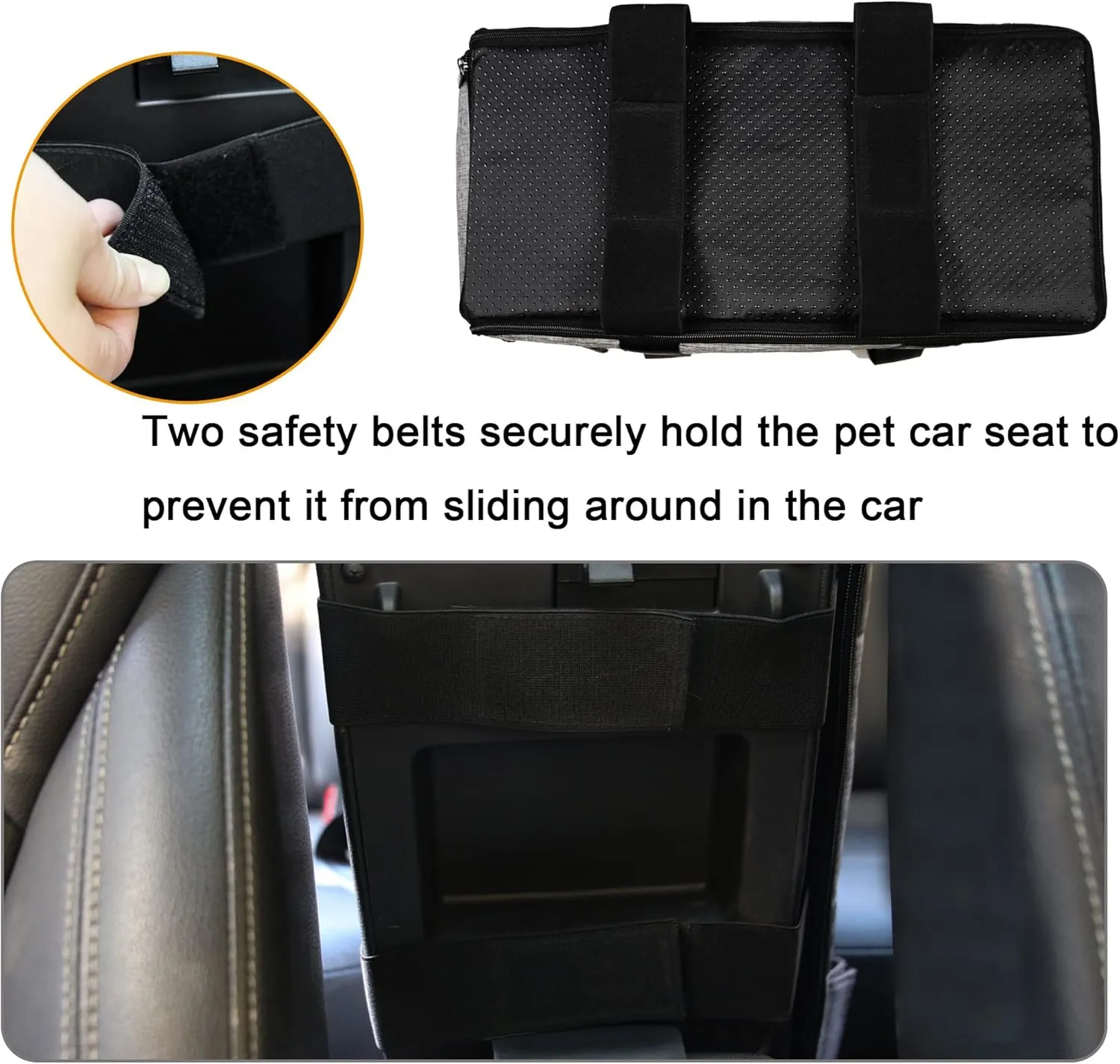 Pet Safety Booster Seat for Cats and Small Dogs, Puppy Seat Pet Basket up to 13lbs, Removable/Washable/Adjustable Straps
