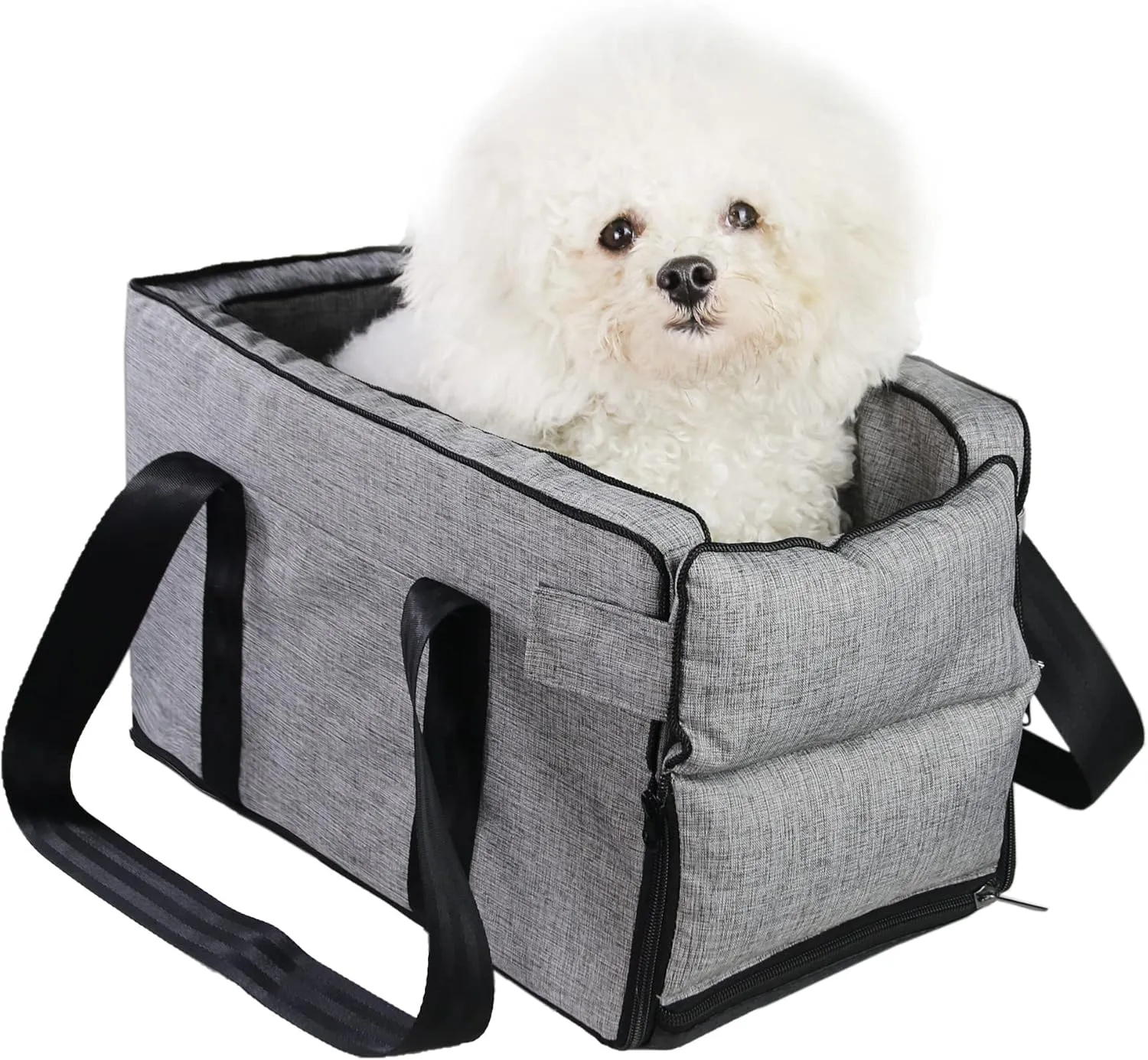 Pet Safety Booster Seat for Cats and Small Dogs, Puppy Seat Pet Basket up to 13lbs, Removable/Washable/Adjustable Straps