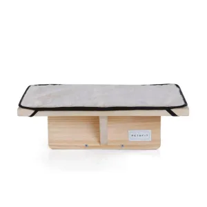 PETSFIT Cat Window Perches Natural Solid Wood With Removable Fleece Mat