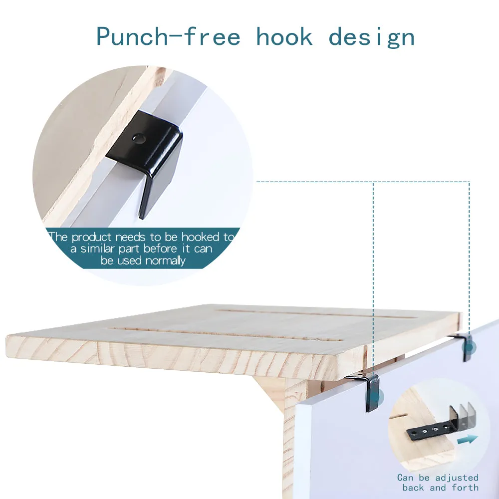 PETSFIT Cat Window Perches Natural Solid Wood With Removable Fleece Mat