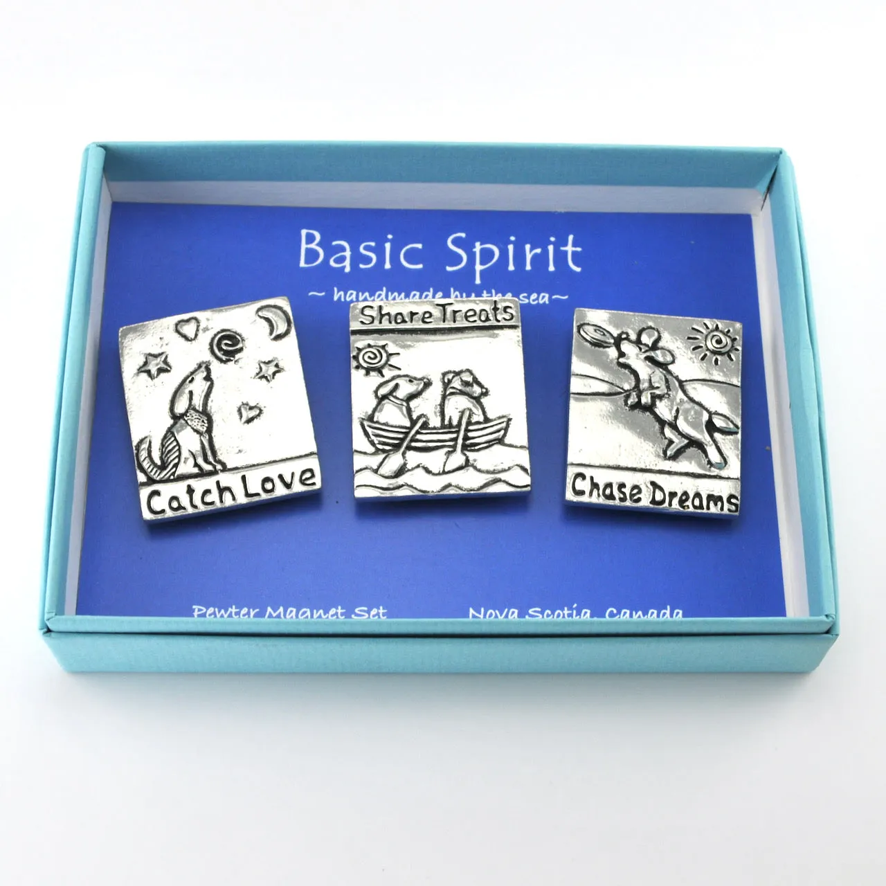 Pewter Chase Dreams Dog Magnet Set