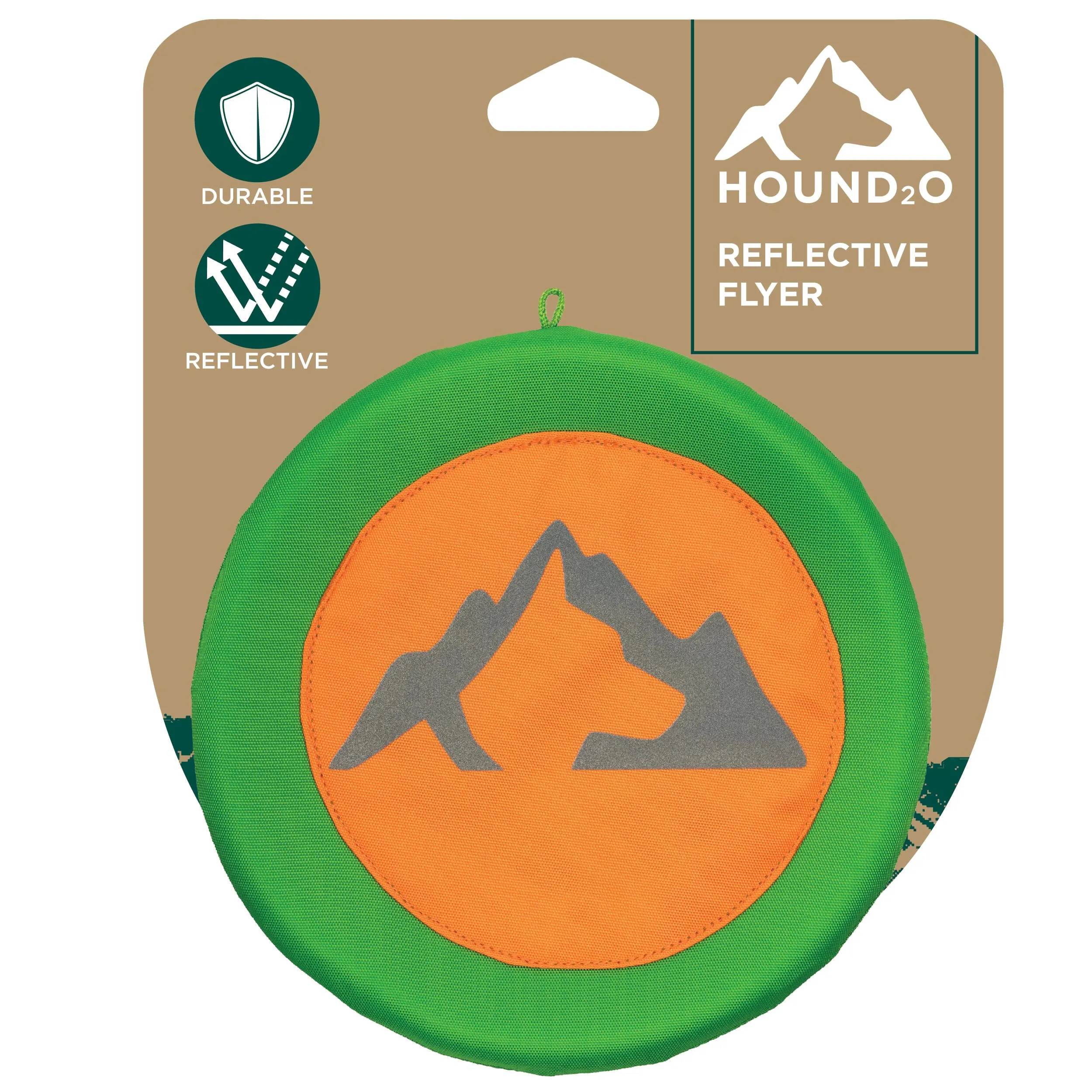 Playology Hound2O Reflective Flyer Frisbee Fetch Nylon Dog Toy - Orange