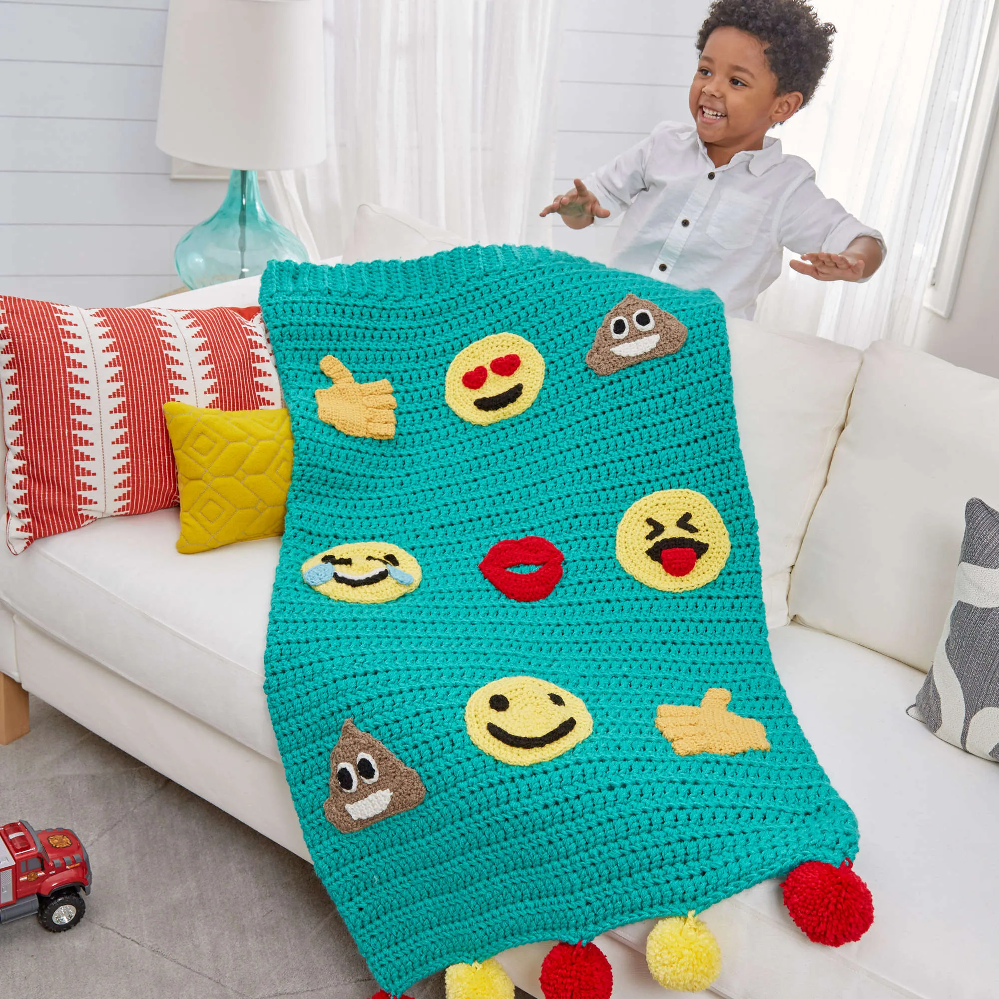 Red Heart Crochet Emoji Snuggle Sack