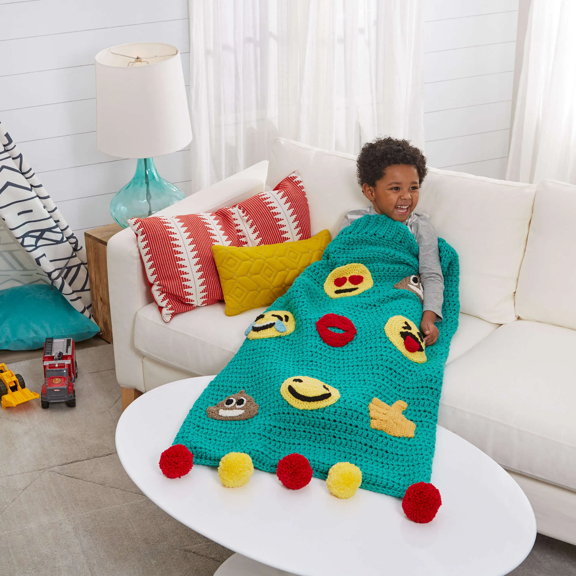 Red Heart Crochet Emoji Snuggle Sack