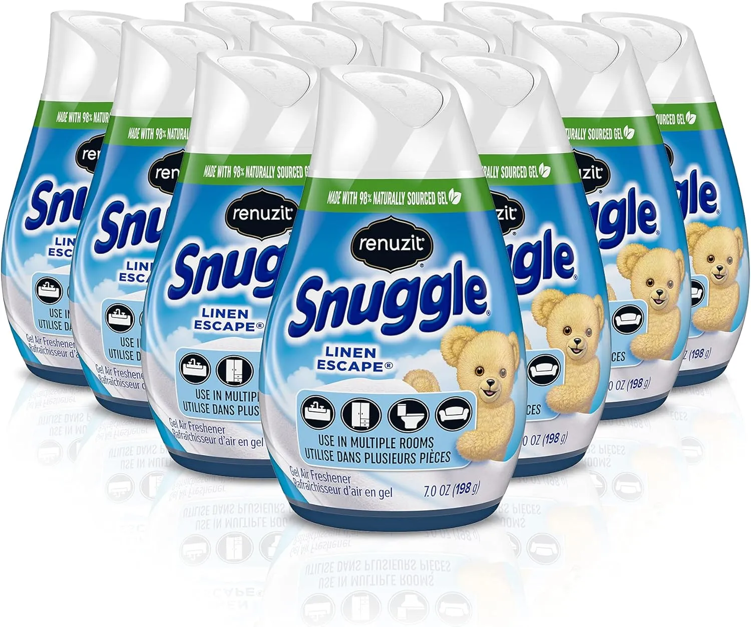 Renuzit Snuggle Linen Escape Adjustable Air Freshener, 7oz Cone (Pack of 12)