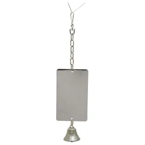 Rosewood Metal Bird Mirror & Bell Parrot Toy