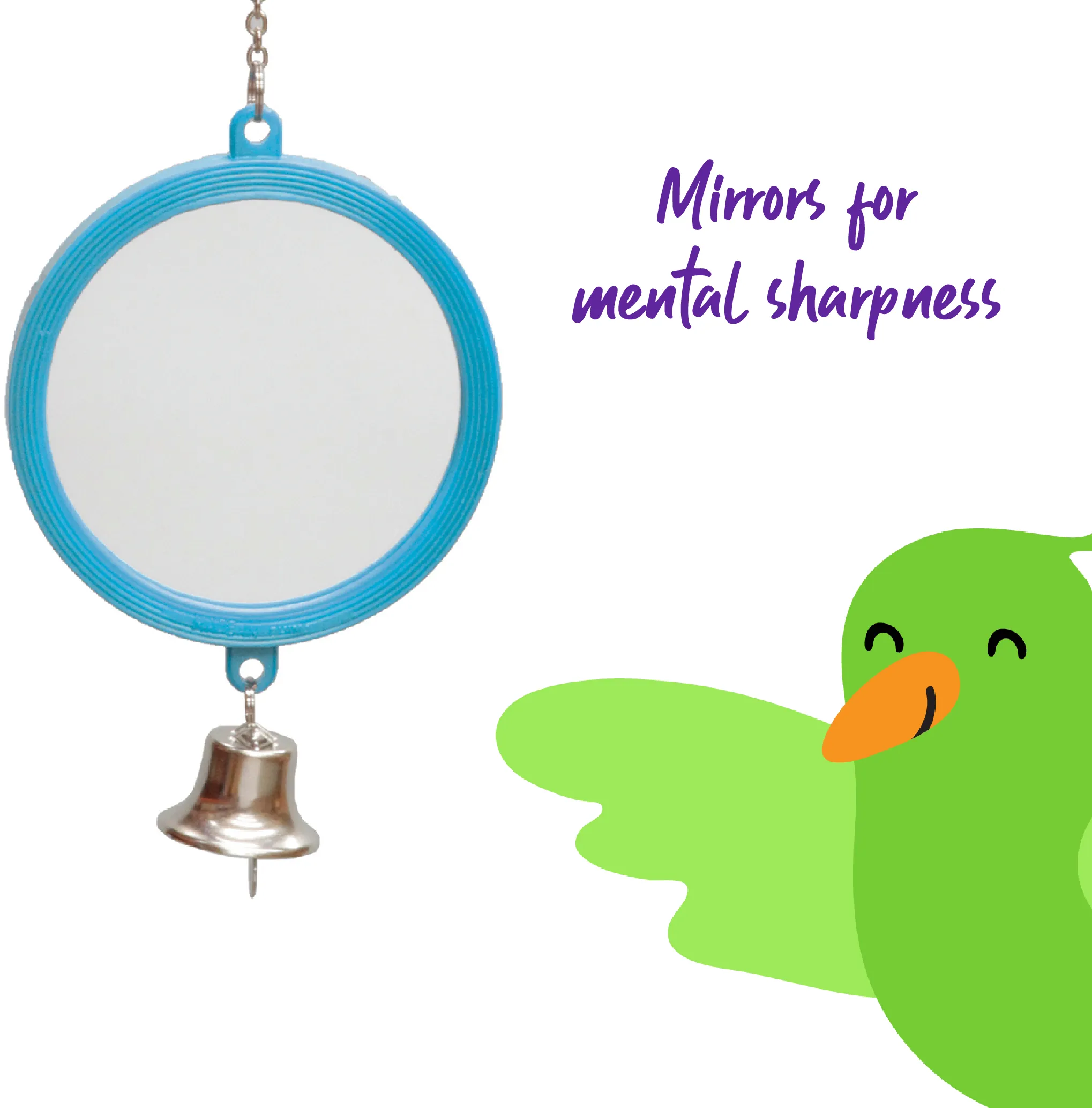 Round Mirror with Bell - Large